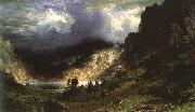 Albert Bierstadt Storm in the Rocky Mountains, Mt Rosalie oil on canvas